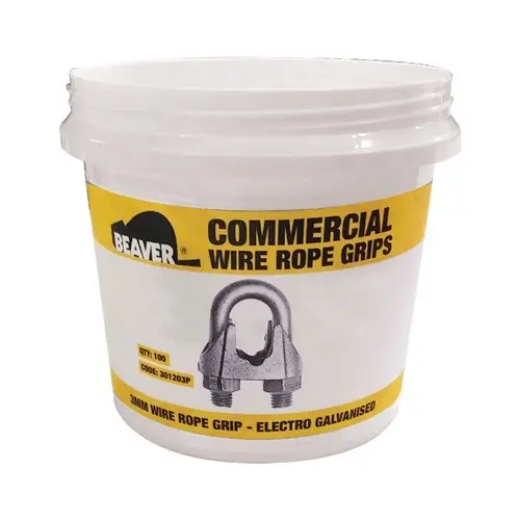 Picture of Beaver, Commercial Galvanised Wire Rope Grips - Electro Galvanised Size 16mm